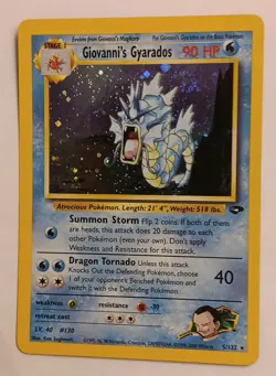 Giovanni's Gyarados 5/132 Gym Challenge Holo w SWIRL💫Vintage Pokemon TCG WOTC - Image 1