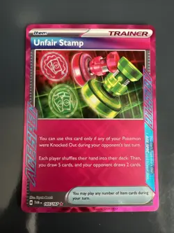 Pokemon TCG Unfair Stamp 165/167 Twilight Masquerade Ace NM - Image 1