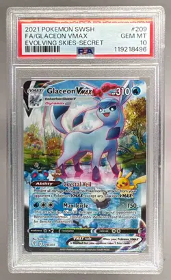8496 Glaceon VMAX 2021 Pokemon Sword & Shield Evolving Skies #209 PSA 10 - Image 1