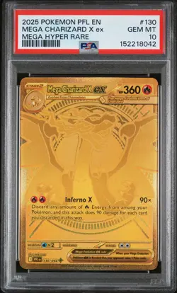 2025 POKEMON PFL EN-PHANTASMAL FLAMES MEGA HYPER RARE MEGA CHARIZARD X EX PSA 10 - Image 1