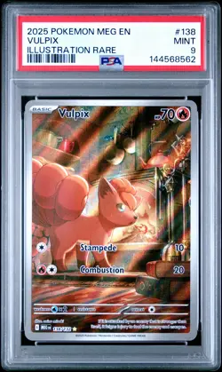 2025 POKEMON MEG EN-MEGA EVOLUTION ILLUSTRATION RARE #138 VULPIX PSA 9 - Image 1
