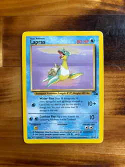 Pokemon Fossil Lapras Basic Regular 80 HP Card 25/62 English 1999 - Image 1
