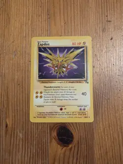 Pokemon TCG Zapdos Fossil Card 30/62 Unlimited Rare, Non-Holo - Image 1