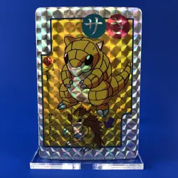 90s Japan | Pokemon (SANDSHREW NM) Prism Vending Machine Sticker TCG Card Eevee - Image 1