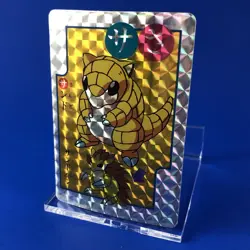 90s Japan | Pokemon (SANDSHREW NM) Prism Vending Machine Sticker TCG Card Eevee - Image 3