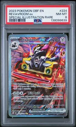 2023 POKEMON OBF EN-OBSIDIAN FLAMES SPECIAL ILLUSTRATION RARE REVAVROOM EX PSA 8 - Image 1
