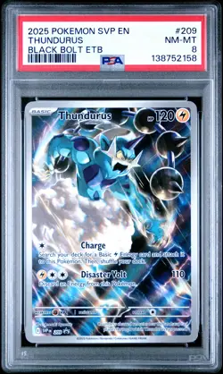 2025 POKEMON BLACK BOLT ELITE TRAINER BOX #209 THUNDURUS PSA 8 - Image 1