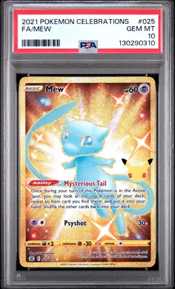 2021 POKEMON CELEBRATIONS #025 FULL ART/MEW PSA 10 - Image 1