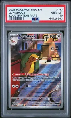 POKEMON GUMSHOOS 2025 MEGA EVOLUTION #153 ILLUSTRATION RARE PSA 10 - Image 1