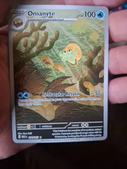 Pokemon Omanyte 180/165 Sv: Scarlet & Violet 151 Illustration Rare Holo 100 HP - Image 3