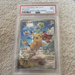 Pokemon Pikachu SV-P Promo Holo 001/SV-P Scarlet/Violet Japanese PSA 9 2022 - Image 1