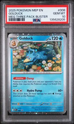 PSA 10 - Golduck Holo MEP008 MEG Three Pack Blister Promo - Pokemon - Image 1