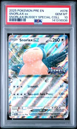 2025 POKEMON PRISMATIC EVOLUTIONS SPECIAL COLLECTION SNORLAX EX PSA 10 - Image 1