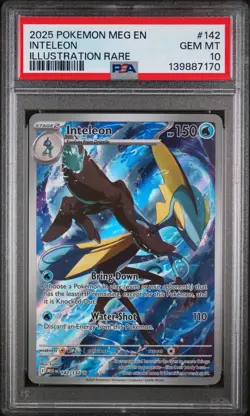 2025 POKEMON MEG EN-MEGA EVOLUTION ILLUSTRATION RARE #142 INTELEON PSA 10 - Image 1