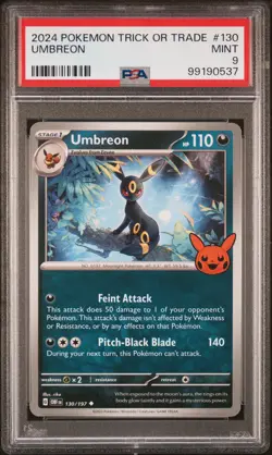2024 POKEMON TRICK OR TRADE #130 UMBREON PSA 9 - Image 1