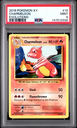 2016 POKEMON XY EVOLUTIONS #10 CHARMELEON PSA 9 - Image 1