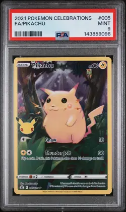 2021 POKEMON CELEBRATIONS #005 FULL ART/PIKACHU PSA 9 - Image 1