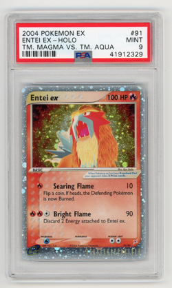 2004 Pokemon EX Team Magma vs Aqua Entei Holo #91/95 PSA 9 MINT - Image 1