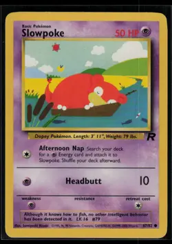 Slowpoke 67/82 Team Rocket Vintage WOTC Pokemon TCG LP - Image 1