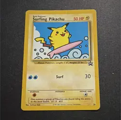 Pokemon Surfing Pikachu Black Star Promo 28 50 HP 30 Attack 2001 - Image 1