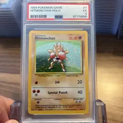 1999 Pokemon Game Base Set #7 Hitmonchan Holo PSA 5 Rare Unlimited 🤩 - Image 1