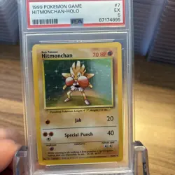 1999 Pokemon Game Base Set #7 Hitmonchan Holo PSA 5 Rare Unlimited 🤩 - Image 3