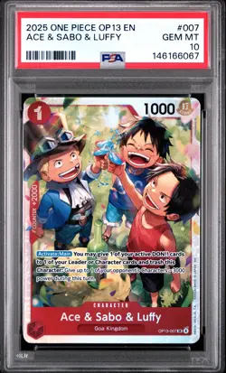 2025 ONE PIECE OP13-CARRYING ON HIS WILL #007 ACE & SABO & LUFFY PSA 10 - Image 1