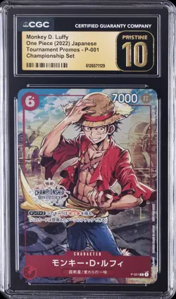 2022 ONE PIECE TOURNAMENT CARD CHAMP SET #P-001 MONKEY D. LUFFY CGC 10 PRISTINE - Image 1