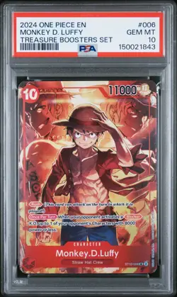 2024 ONE PIECE PROMOS TREASURE BOOSTERS SET #006 MONKEY D. LUFFY PSA 10 - Image 1