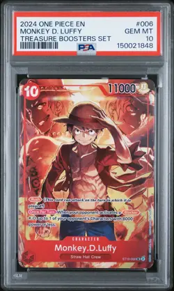 2024 ONE PIECE PROMOS TREASURE BOOSTERS SET #006 MONKEY D. LUFFY PSA 10 - Image 1