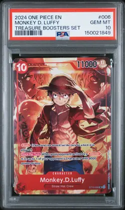 2024 ONE PIECE PROMOS TREASURE BOOSTERS SET #006 MONKEY D. LUFFY PSA 10 - Image 1