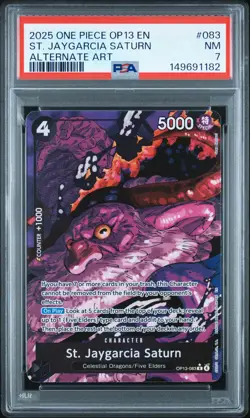 2025 ONE PIECE OP13-CARRYING ON HIS WILL ALT ART #083 ST. JAYGARCIA SATURN PSA 7 - Image 1