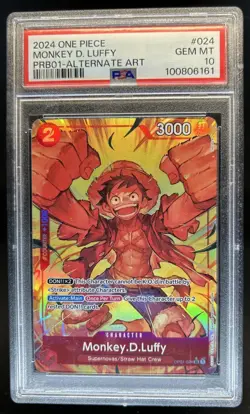 2024 One Piece Monkey D. Luffy Alternate Art #OP01-024 PSA 10 GEM MINT - Image 1