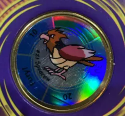 1999 Hasbro Pokemon Battling # 21 Spearow Gold Coin Game Nintendo RARE - Image 2