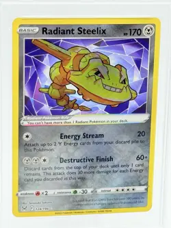 Graded PSA 10 2022 Pokemon SWSH Radiant Steelix Lost Origin #124 GEM MT - Image 2