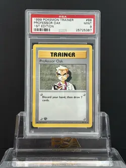 Professor Oak 88/102 1st Edition Pokemon WOTC PSA 9 - Image 1