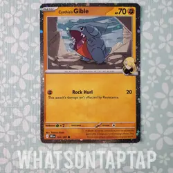 Pokemon Card Cynthias Gible 102/182 Common Holo Scarlet Violet Destined Rivals - Image 1