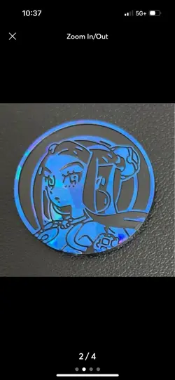 Rare Pokemon Trading Card Games Nessa Blue Plastic Coin - Image 2