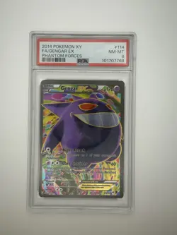 2014 Pokemon TCG XY Phantom Forces Full Art Gengar EX #114 PSA 8 NM-MT - Image 1