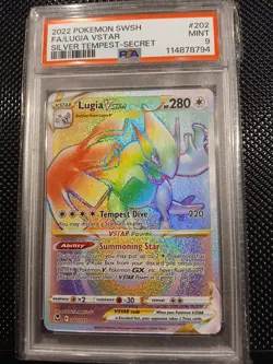 PSA 9 MINT Lugia Vstar Secret Rare Pokemon Silver Tempest 202/195 - Image 1