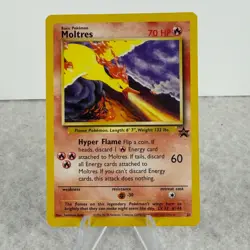 Pokemon Moltres Promo 21 WOTC Vintage Rare Black Star Movie Fire Orange TCG Card - Image 1