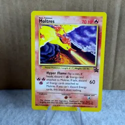 Pokemon Moltres Promo 21 WOTC Vintage Rare Black Star Movie Fire Orange TCG Card - Image 2