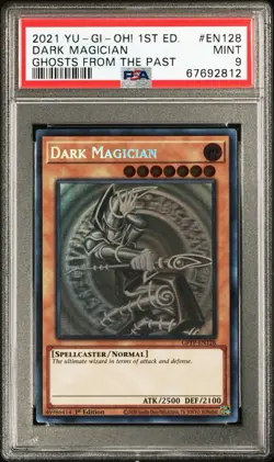 Dark Magician Yugioh 2021 GFTP-EN128 Ghost Rare 1st Edition PSA 9 - Image 2