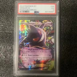 2014 Pokemon XY Gengar EX PHANTOM FORCES Pokemon Card PSA 5 - Image 1