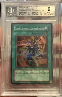 Yugioh Dedication through Light and Darkness IOC-095 1st Edition BGS 9 - POP 1! - Image 1