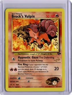 Brock's Vulpix Gold W Stamp WOTC Promo 37/132 Wizards Pokemon Card 2001 Top Deck - Image 1