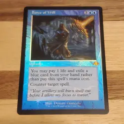 1x Force of Will, Retro Frame Foil, Dominaria Remastered, Magic, MTG NM - Image 1