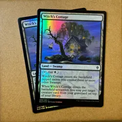 MTG ~ FOIL ~ 2x Witch's Cottage ~ ELD Throne of Eldraine ~ #249 Land ~ NM - Image 1