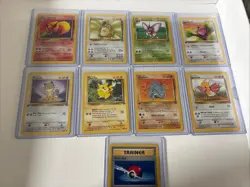Pokemon TCG Jungle Bulk Lot of 9 Vintage Cards - 3 First Ed., 3 Unl. Rare - Image 1