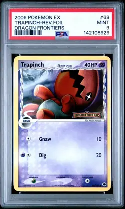 PSA 9 Mint 2006 POKEMON EX DRAGON FRONTIERS #68 Trapinch Reverse Holo Foil - Image 1
